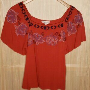 Cloud Chaser Boho Embroidered Off The Shoulder Top